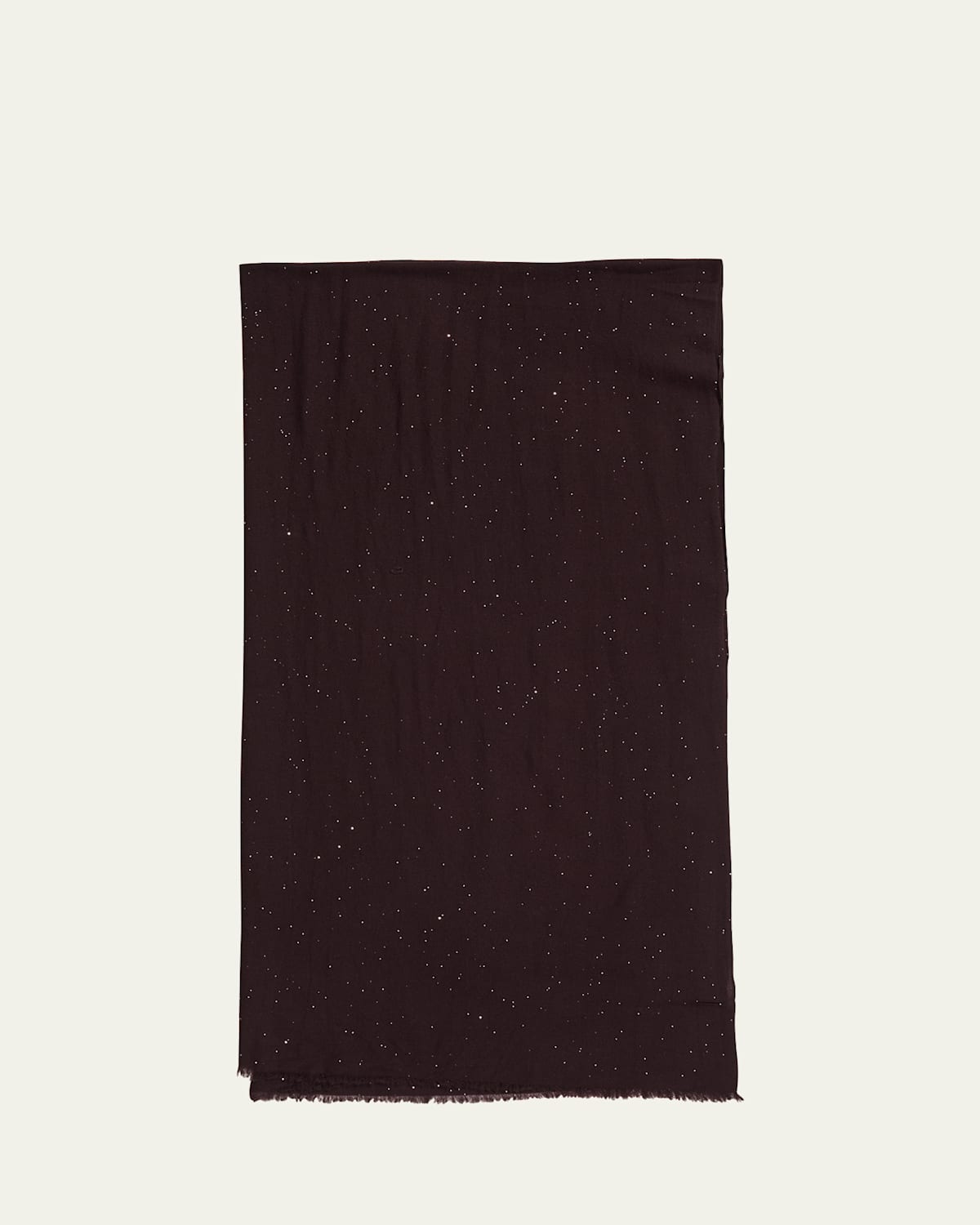 Faliero Sarti Raissa Sparkle Wool Blend Scarf In Chocolate Brown/ Silver