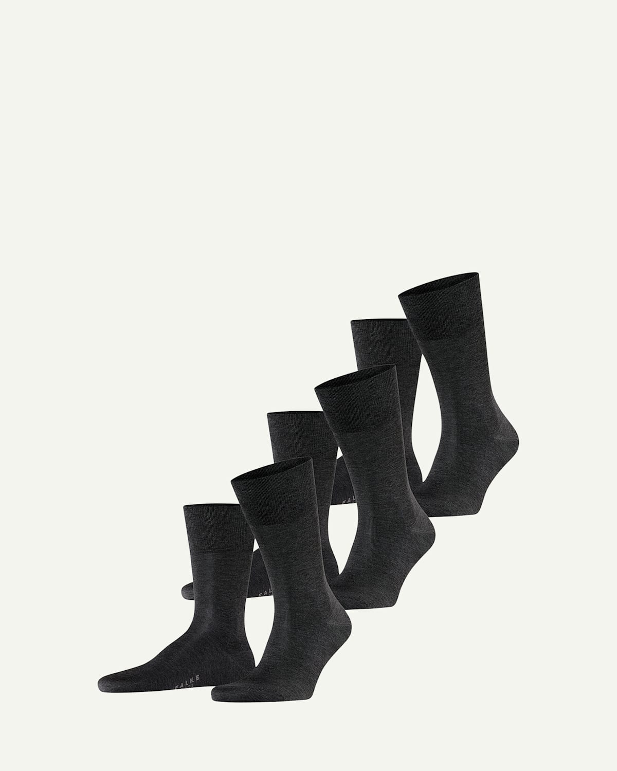Falke Tiago 3-pack Dress Socks In Anthracite