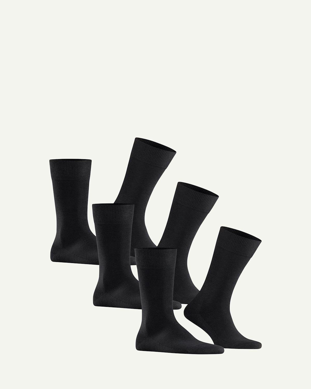 Falke Men's Family 3-pack Crew Sock Bundle In Black