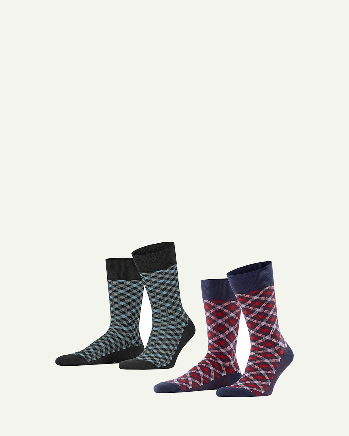 Falke Men's Smart Check 2-pack Mid-calf Sock Bundle In Assorted