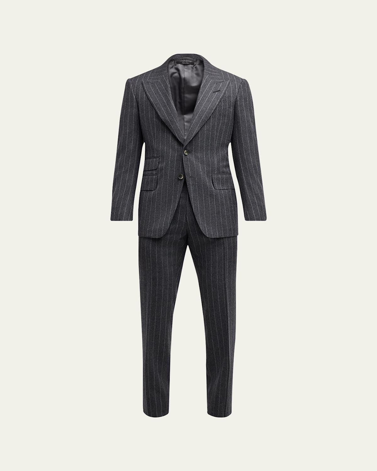 TOM FORD MEN'S SHELTON FLANNEL CHALK STRIPE SUIT 