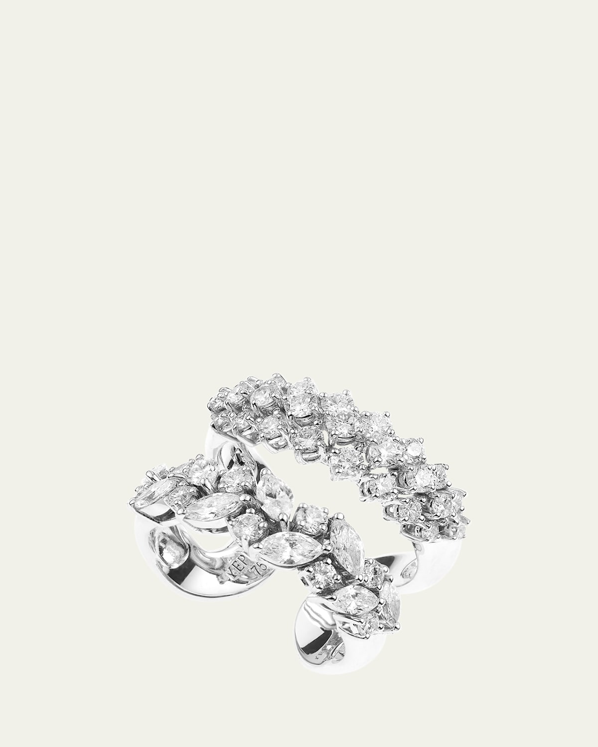 18K White Gold Round and Marquise Diamond Ring