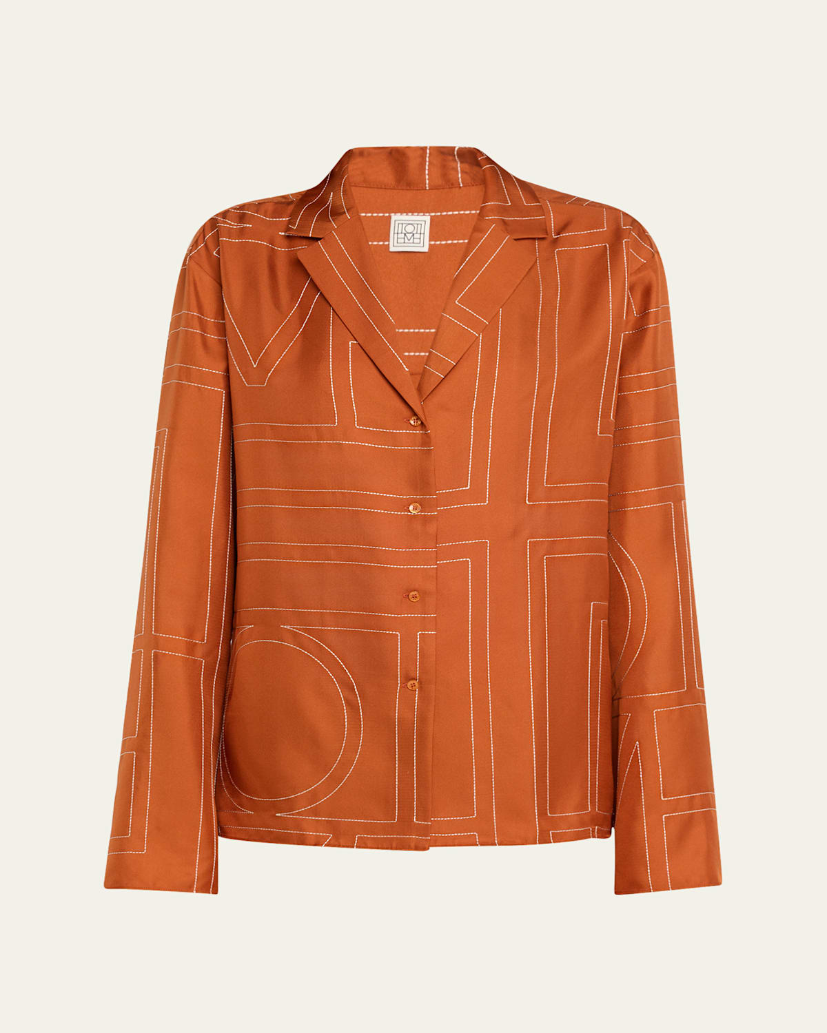 Totême Monogram Silk Pajama Top
