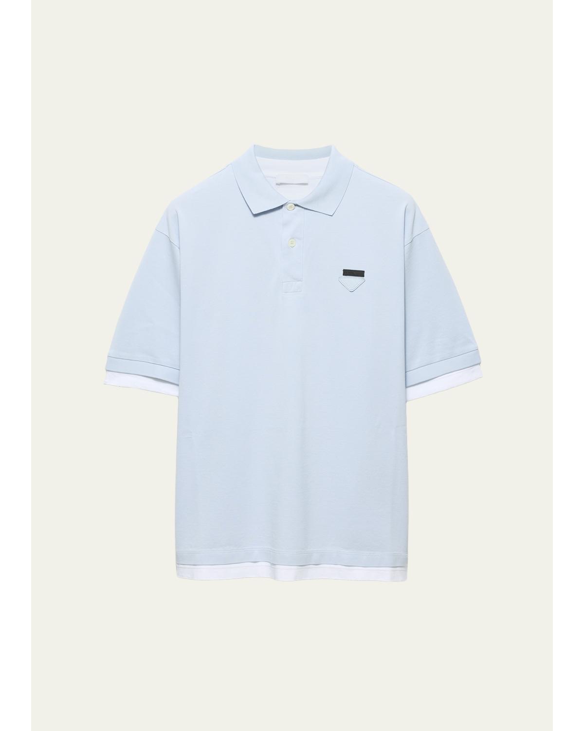 Men'S Double-Layer Polo Shirt