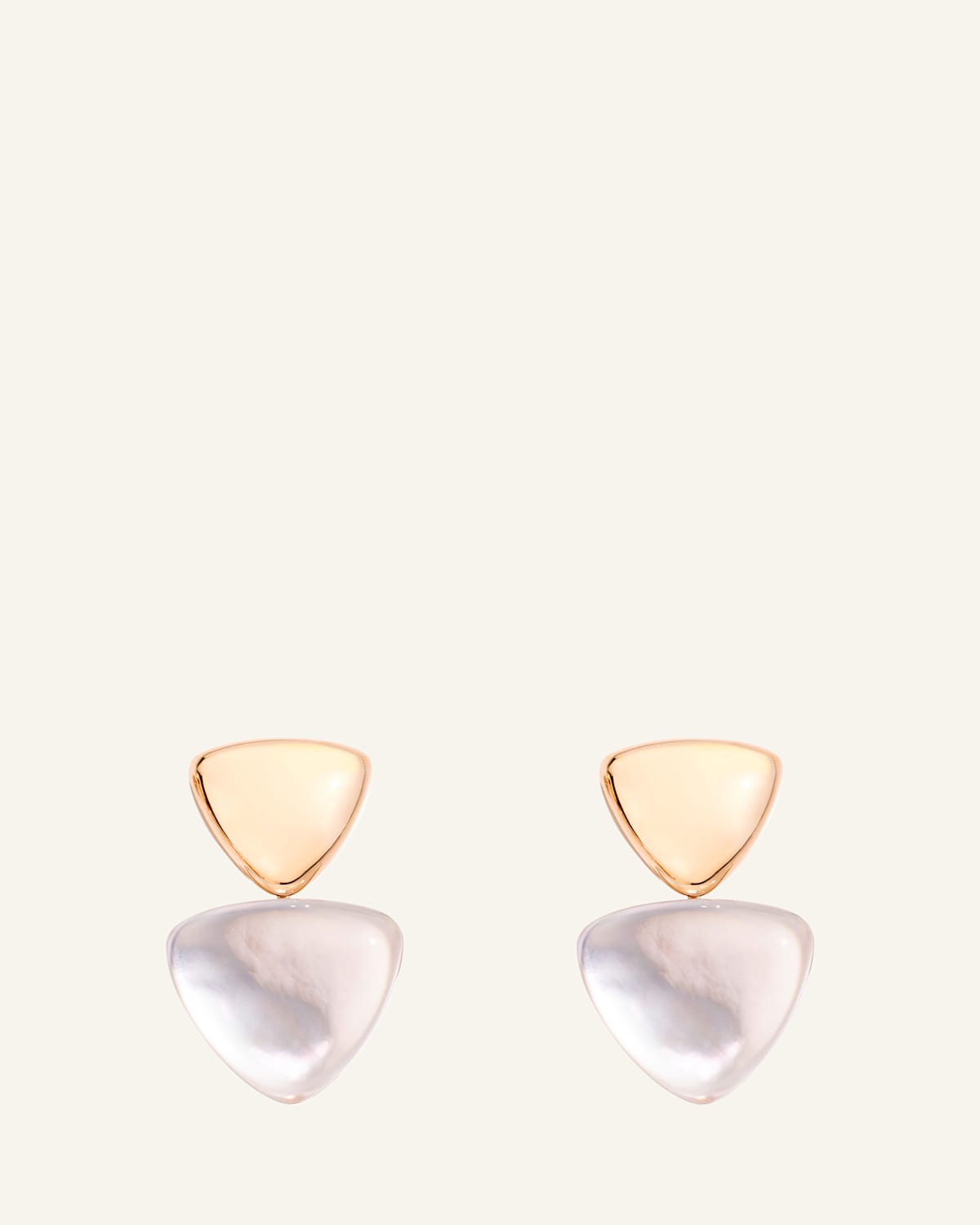18K Rose Gold Freccia MOP and Rock Crystal Earrings