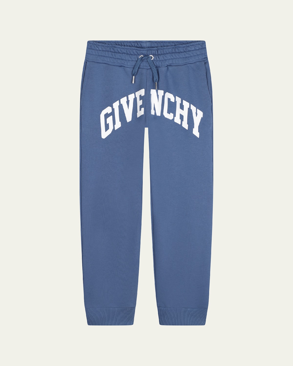 Givenchy Logo-print Cotton-blend Trousers In Blue