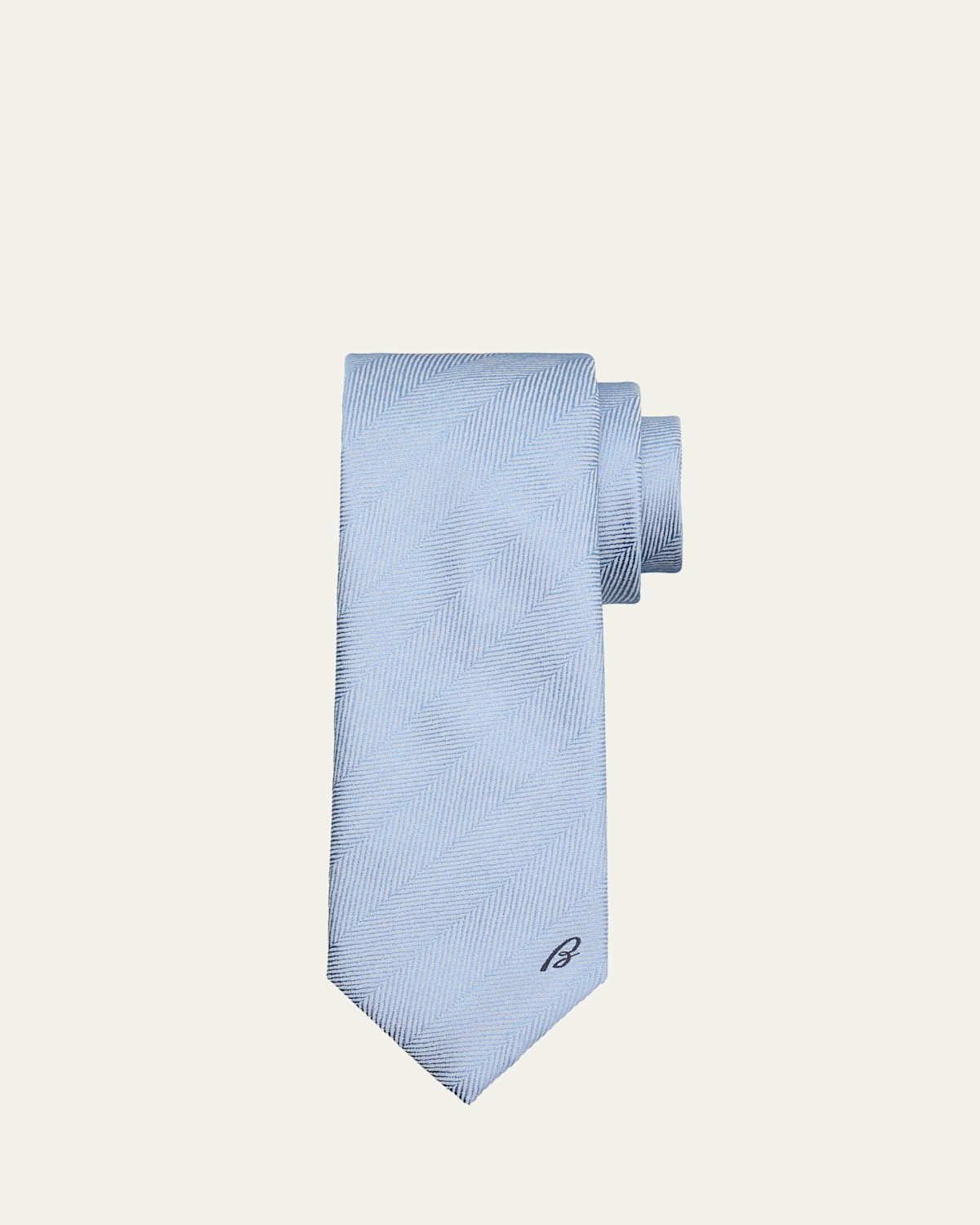 Brioni Men's Embroidered Herringbone Silk Tie