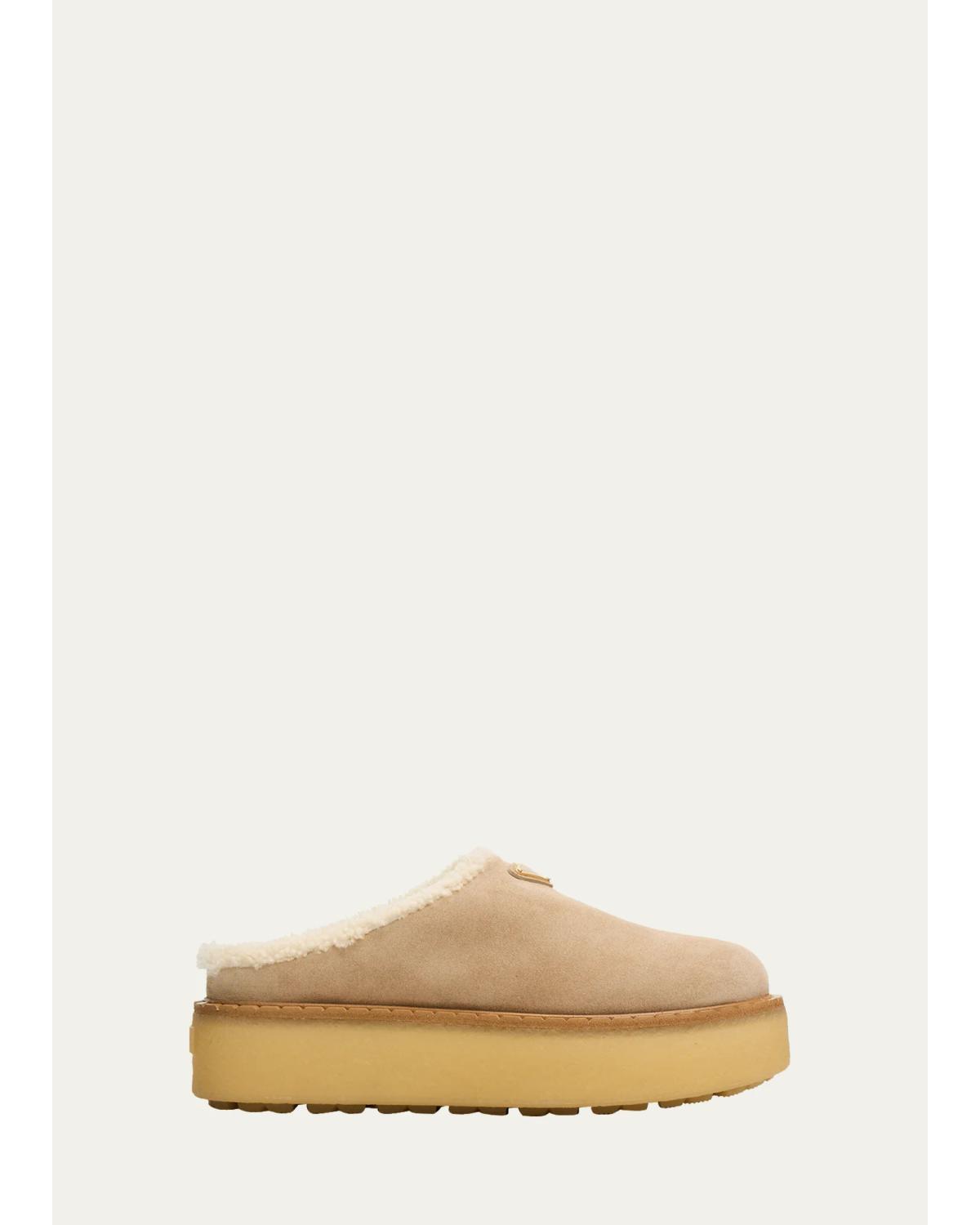 Shearling Cozy Platform Mules