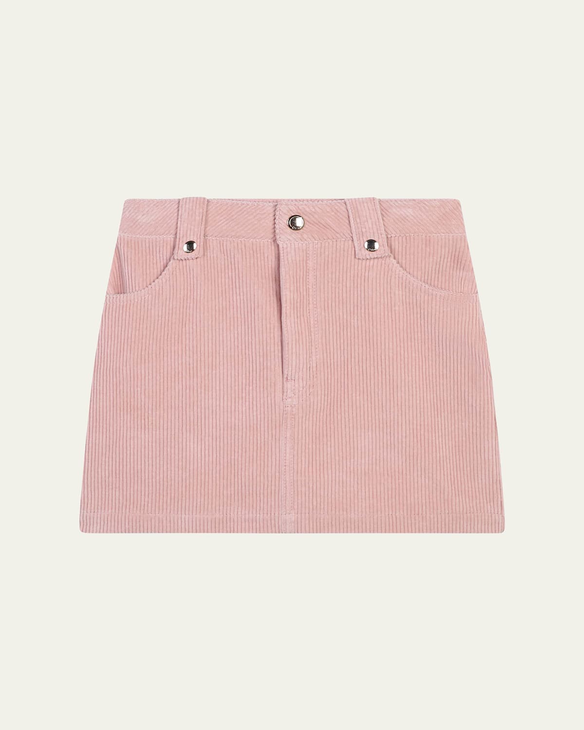 Girl's Corduroy Logo Embroidered Skirt, Size 4-6