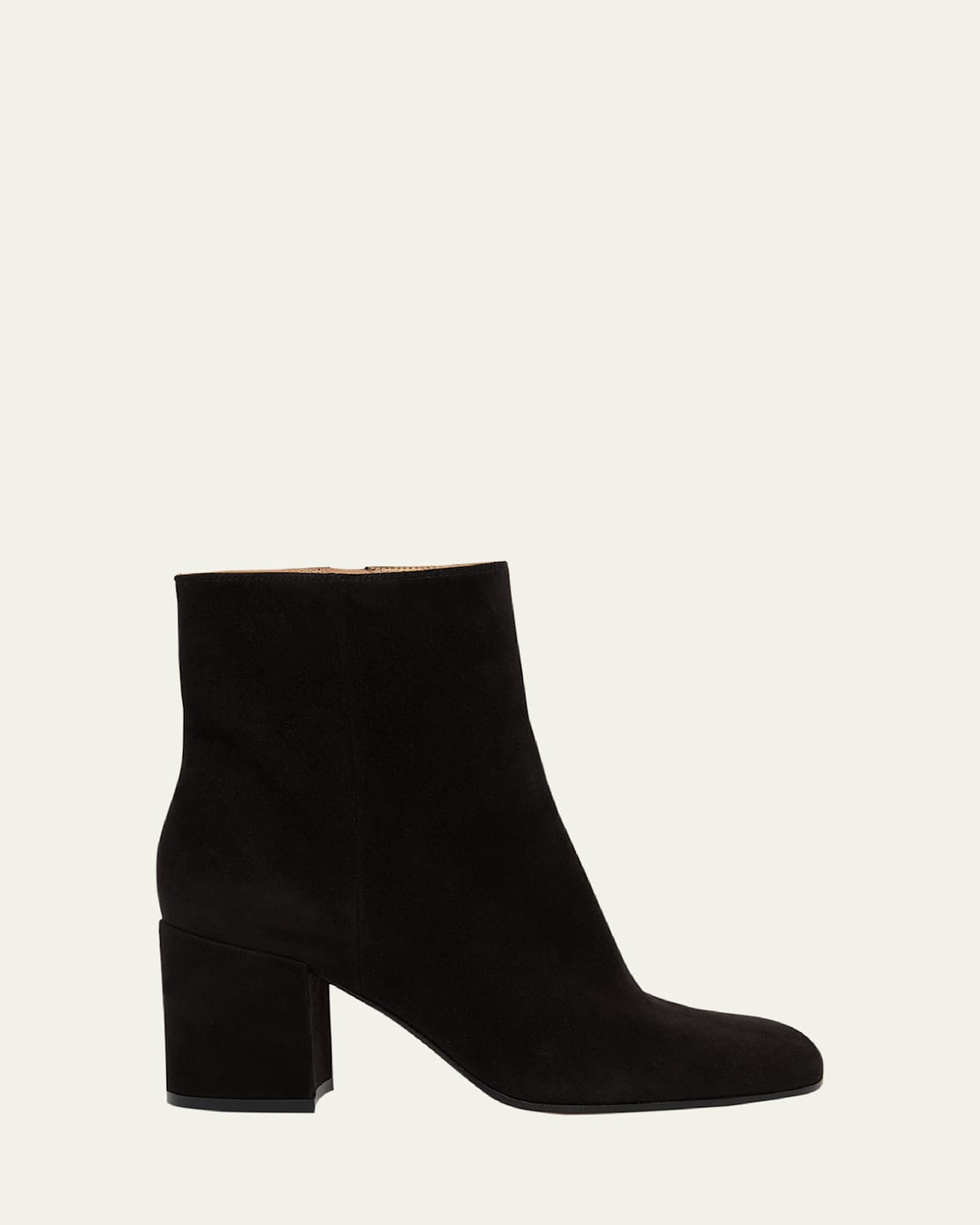 Gianvito Rossi Joelle Round Toe Block Heel Ankle Boots In Black