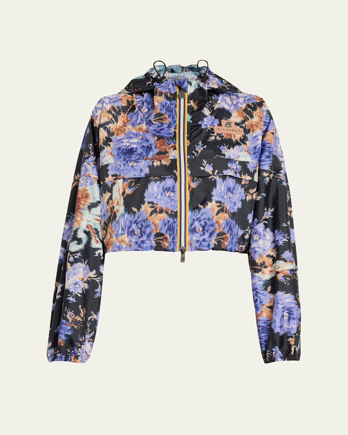 Shop Ulla Johnson X K-way Cropeley Cropped Wind-resistant Jacket In Iris