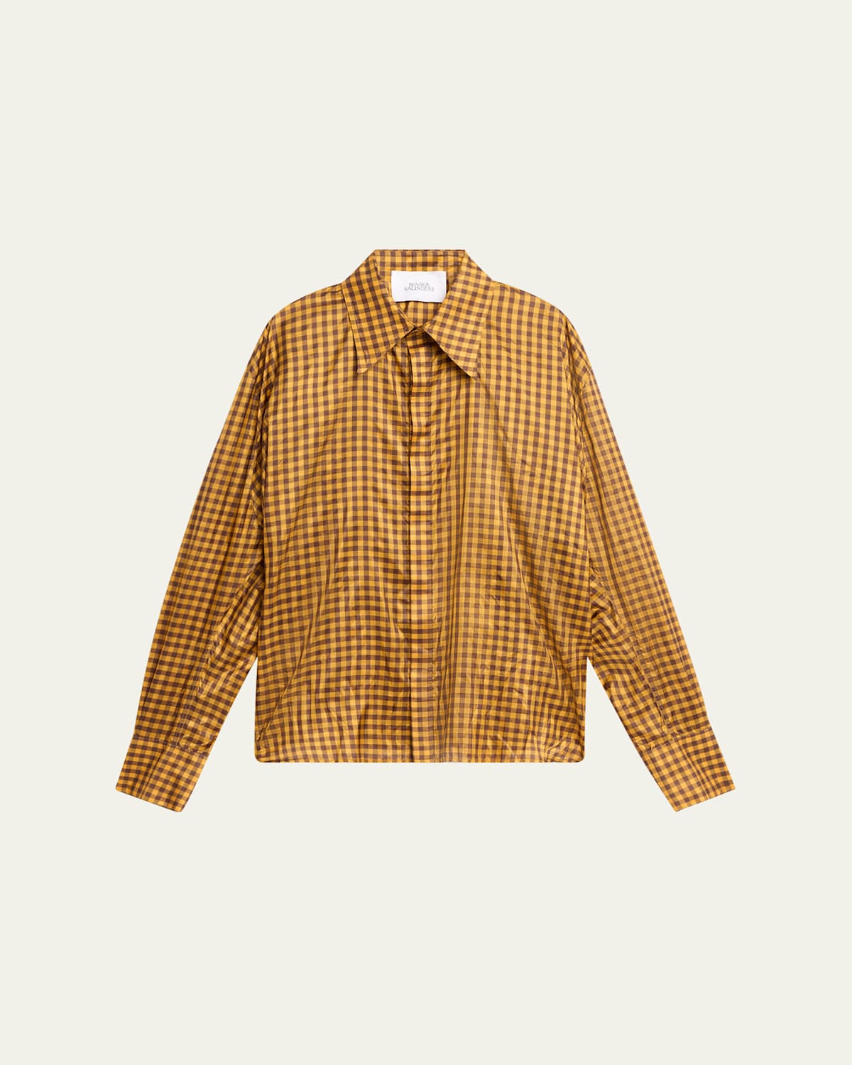 Men's Gingham Silk Sport Shirt