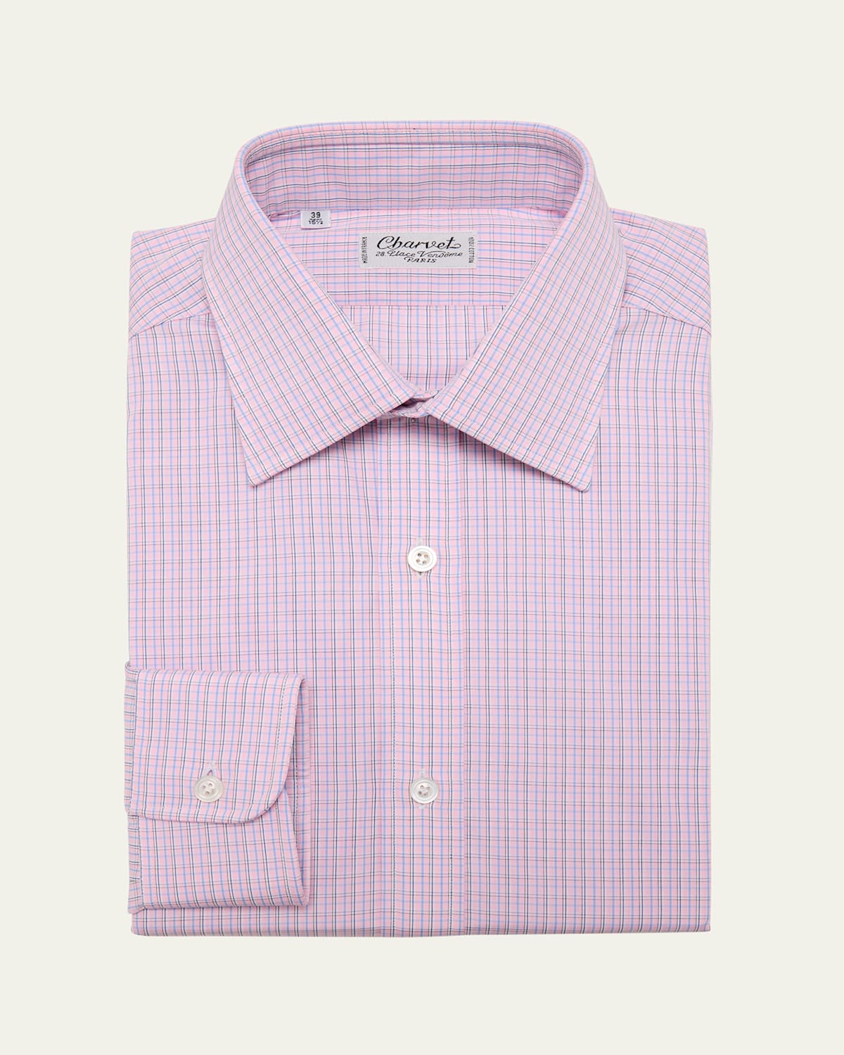 Men's Cotton Graph Check Dress Shirt