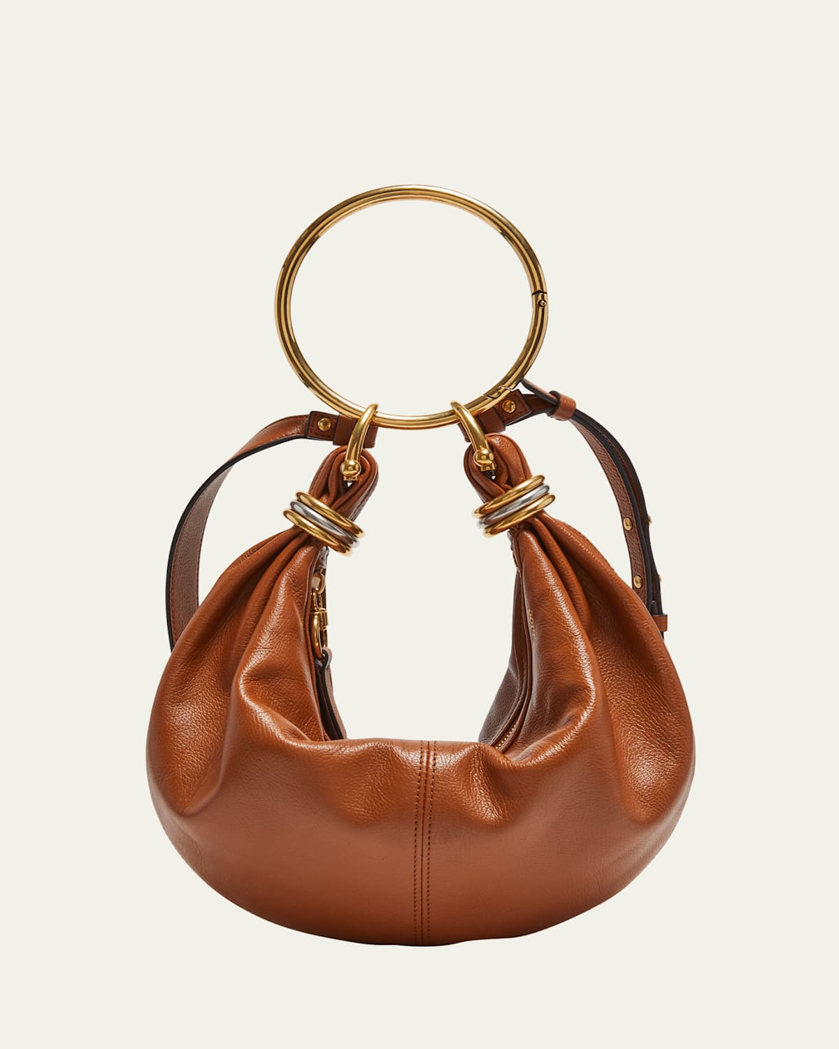 Chloé Bracelet Bag Mini In Shiny Grained Calfskin In Woodrose