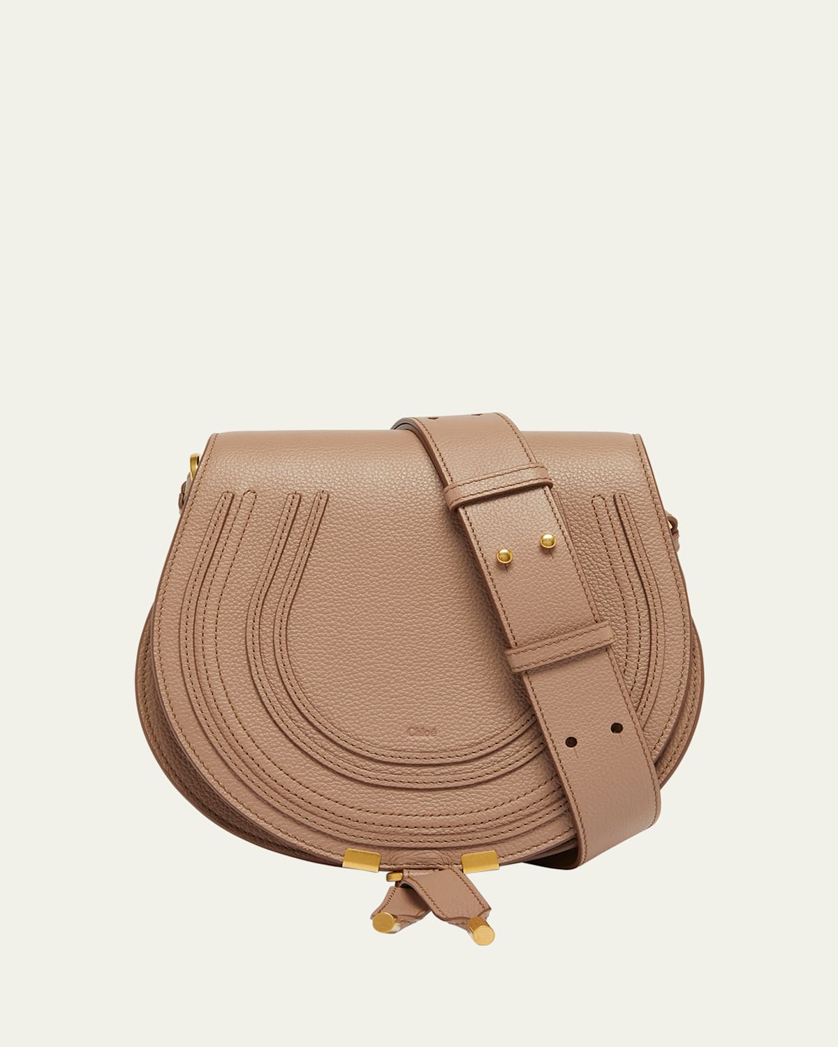 Chloé Marcie Medium Slim Crossbody Bag In Grained Calfskin In Pink