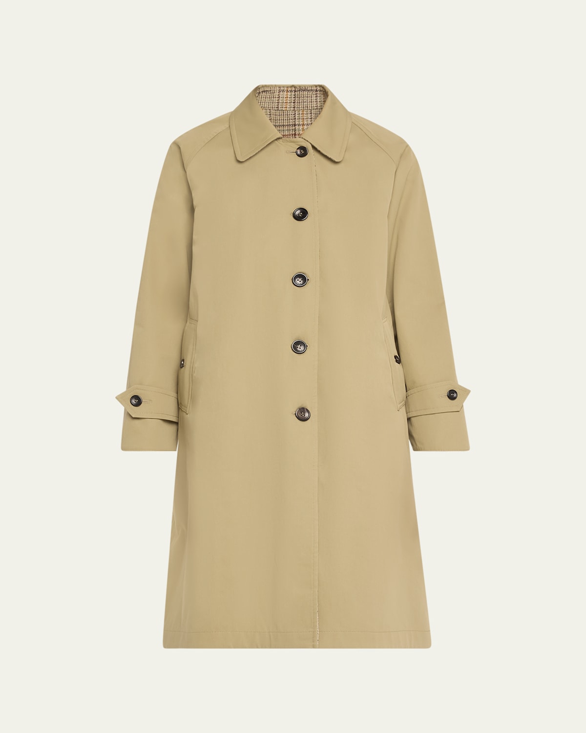 Check Reversible Wool Coat