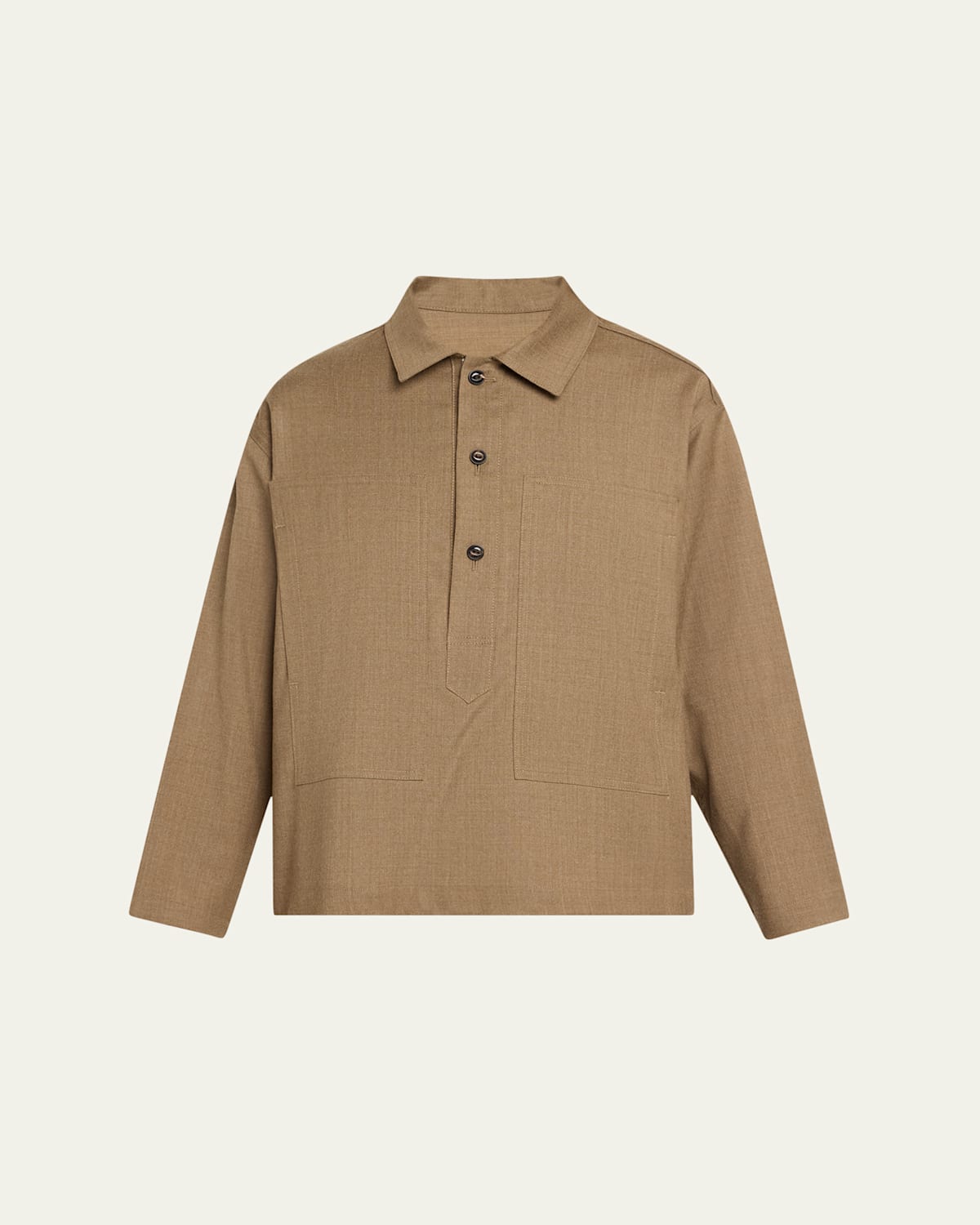 FORTELA POLO WOOL OVERSHIRT WITH MACRO POCKETS 