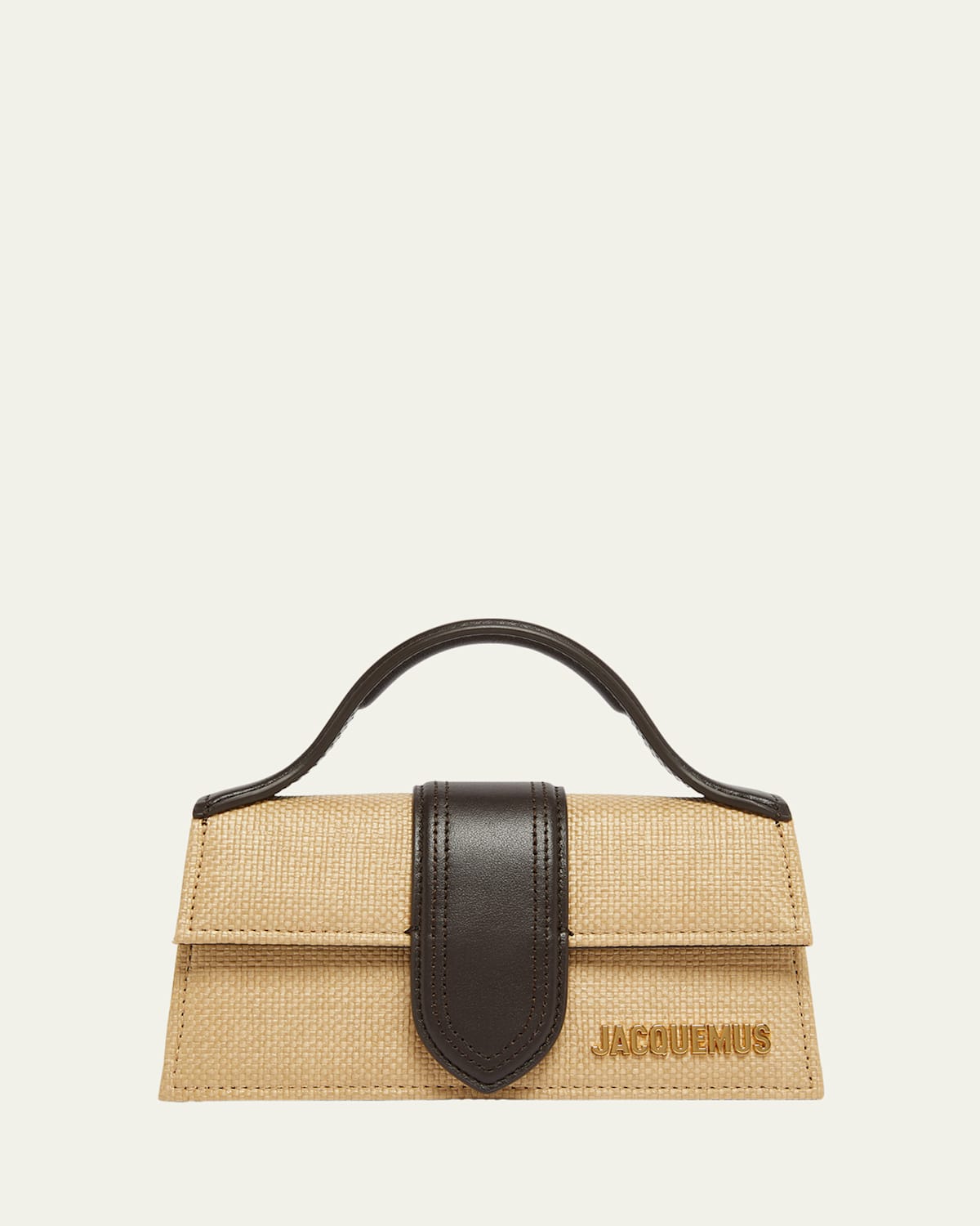 Jacquemus Le Bambino Woven Top-handle Bag In Brown