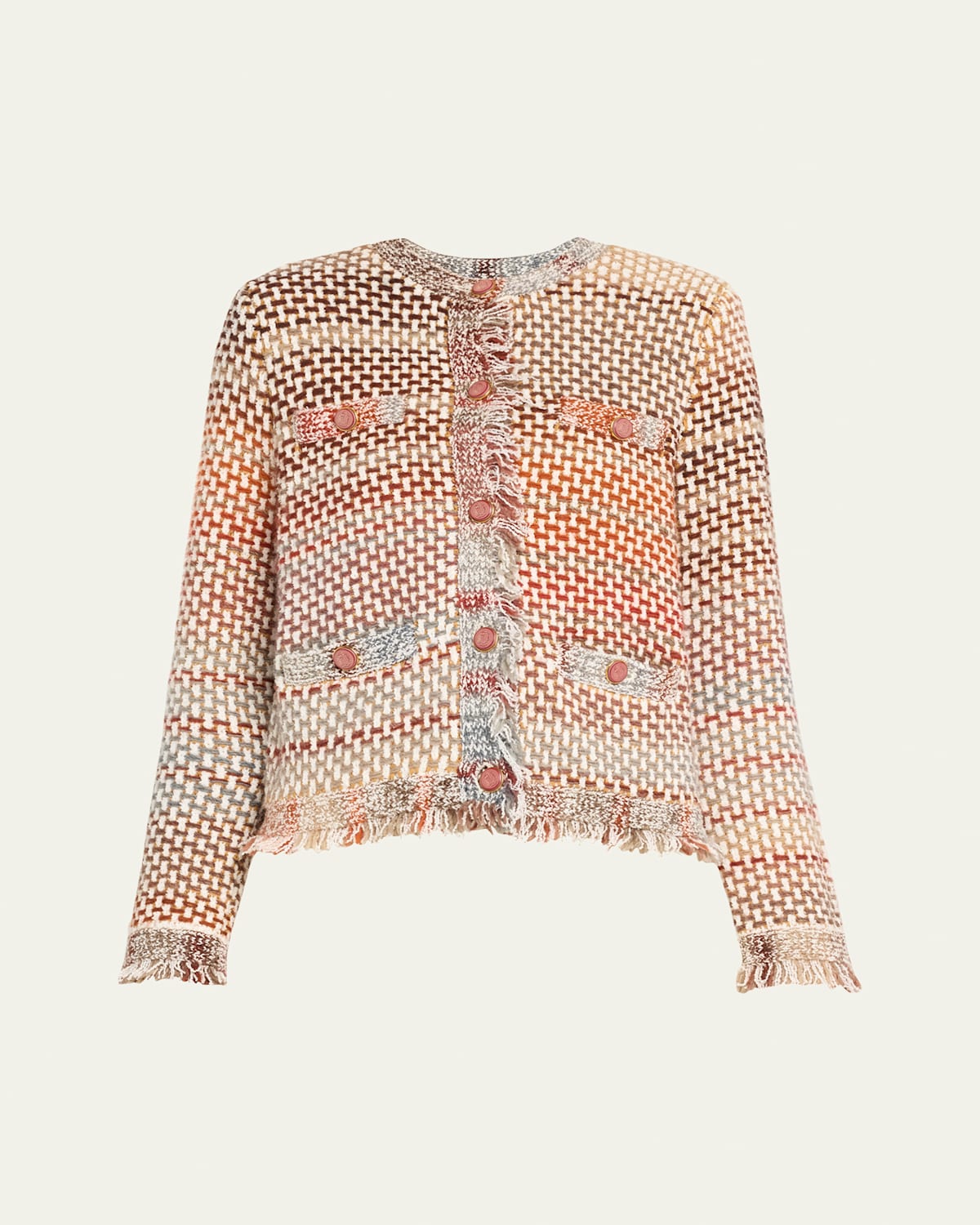 Veronica Beard Sariyah Knit Jacket In Red Multi