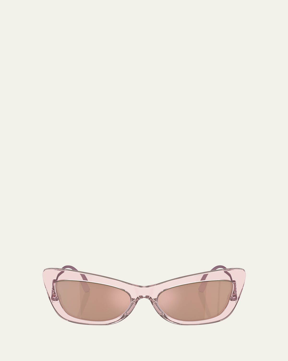 Dolce & Gabbana Dg Logo Acetate & Plastic Cat-eye Sunglasses In Rose