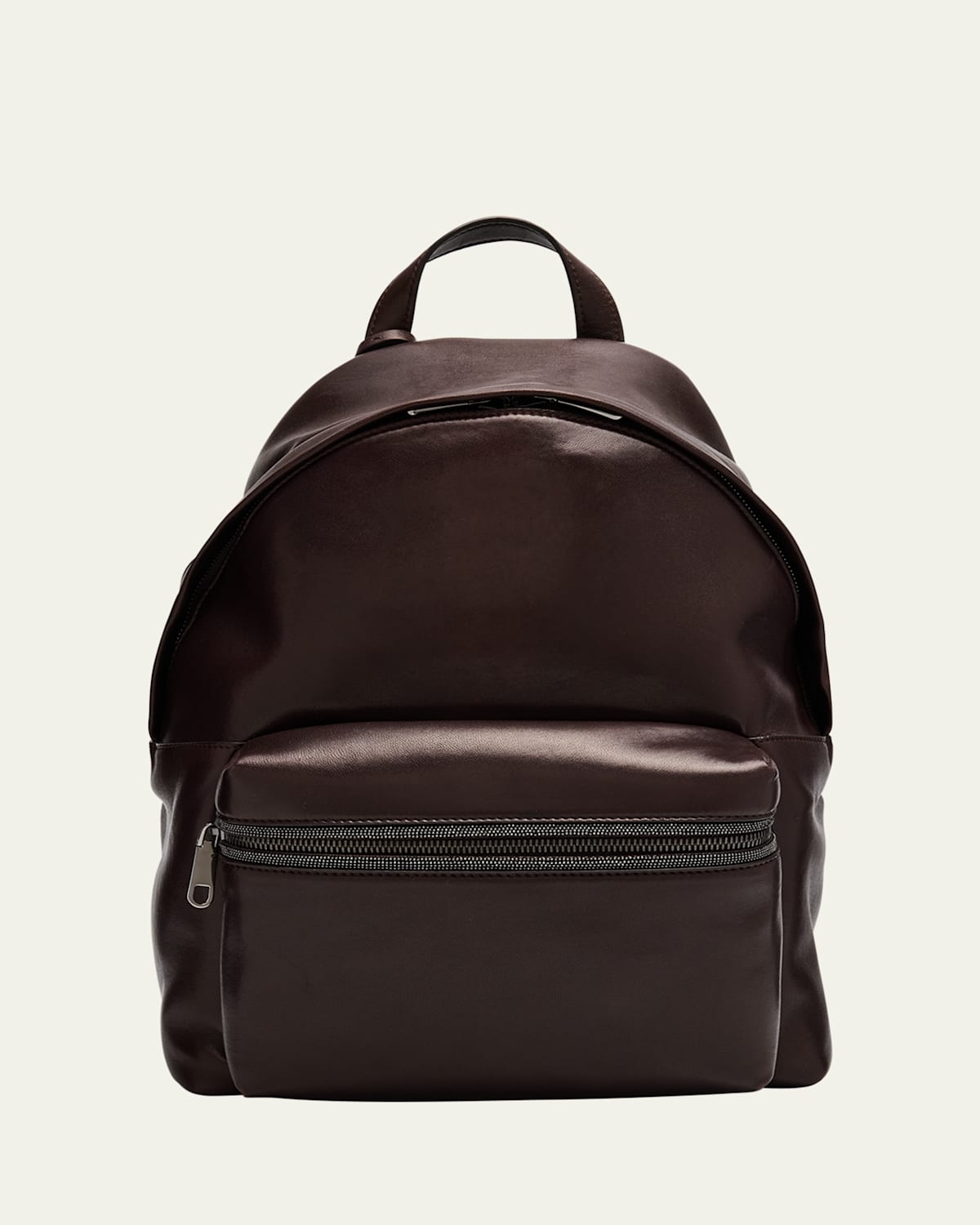 BRUNELLO CUCINELLI MONILI ZIP LEATHER BACKPACK 