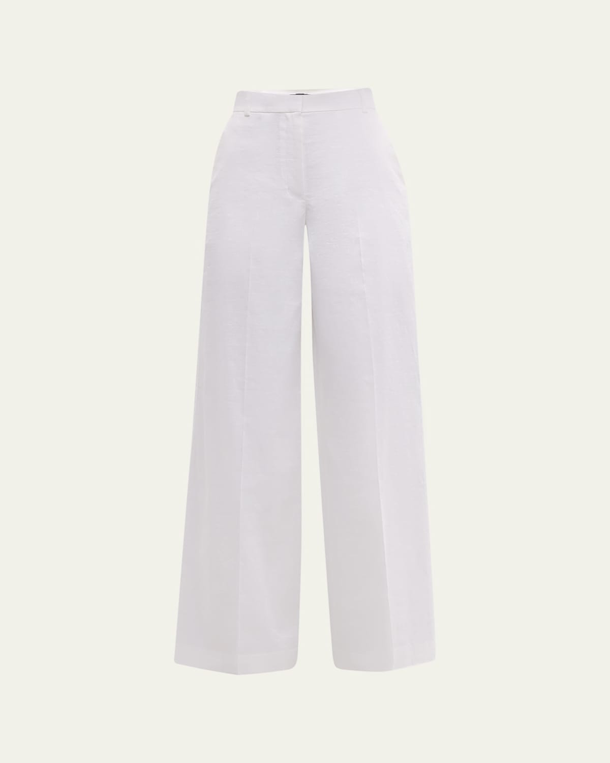 Theory High-rise Good Linen Trousers In Wht