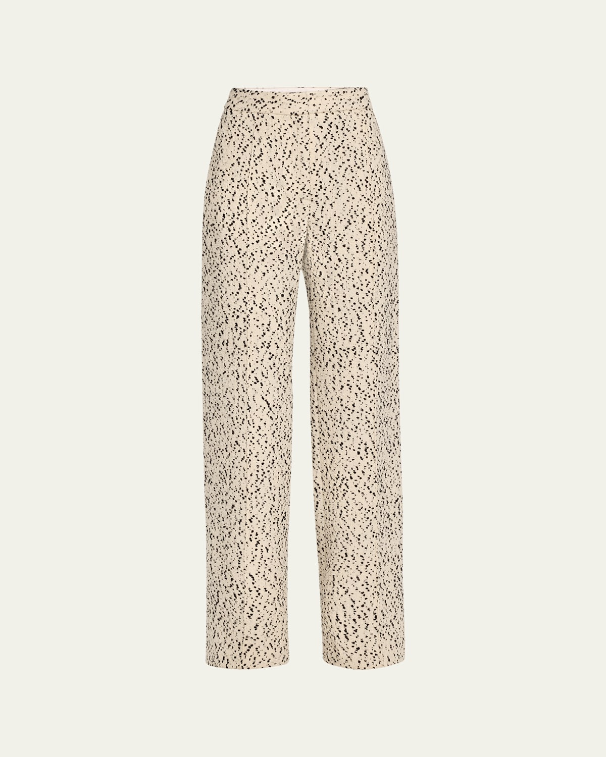 Adam Lippes Dalmatian Tweed Wide-leg Pants In Ivory/black