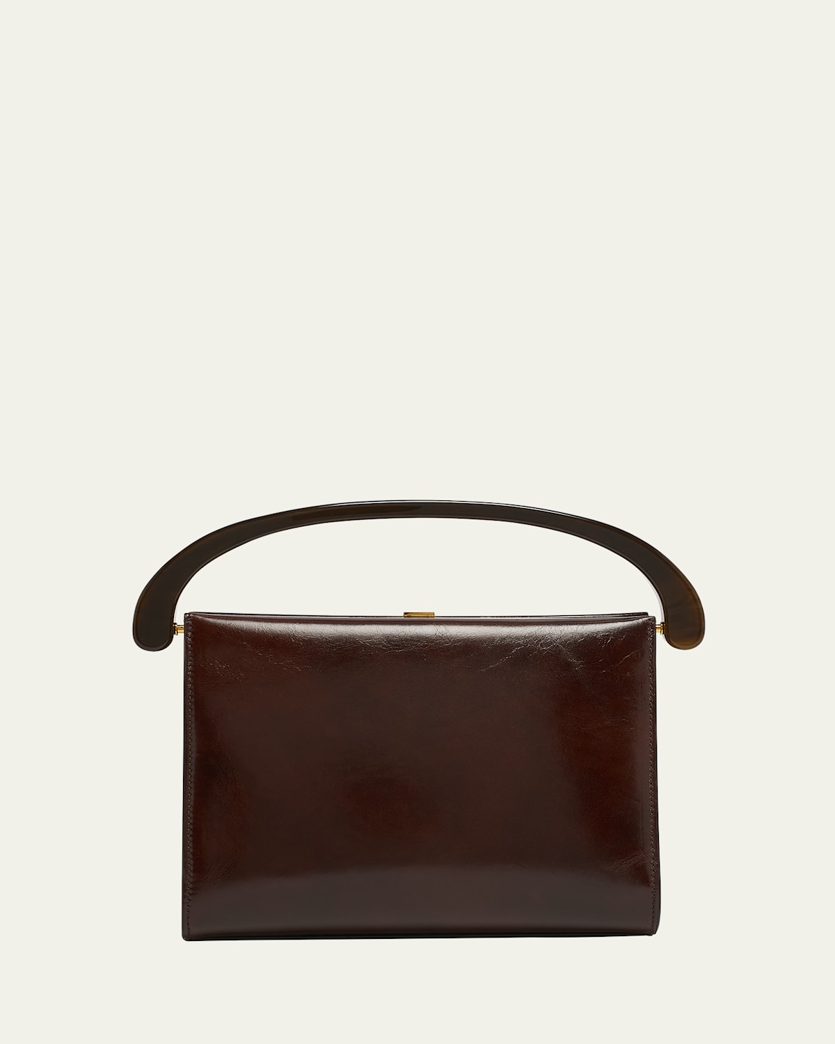 Dries Van Noten Medium Leather Top Handle Bag In Burgundy