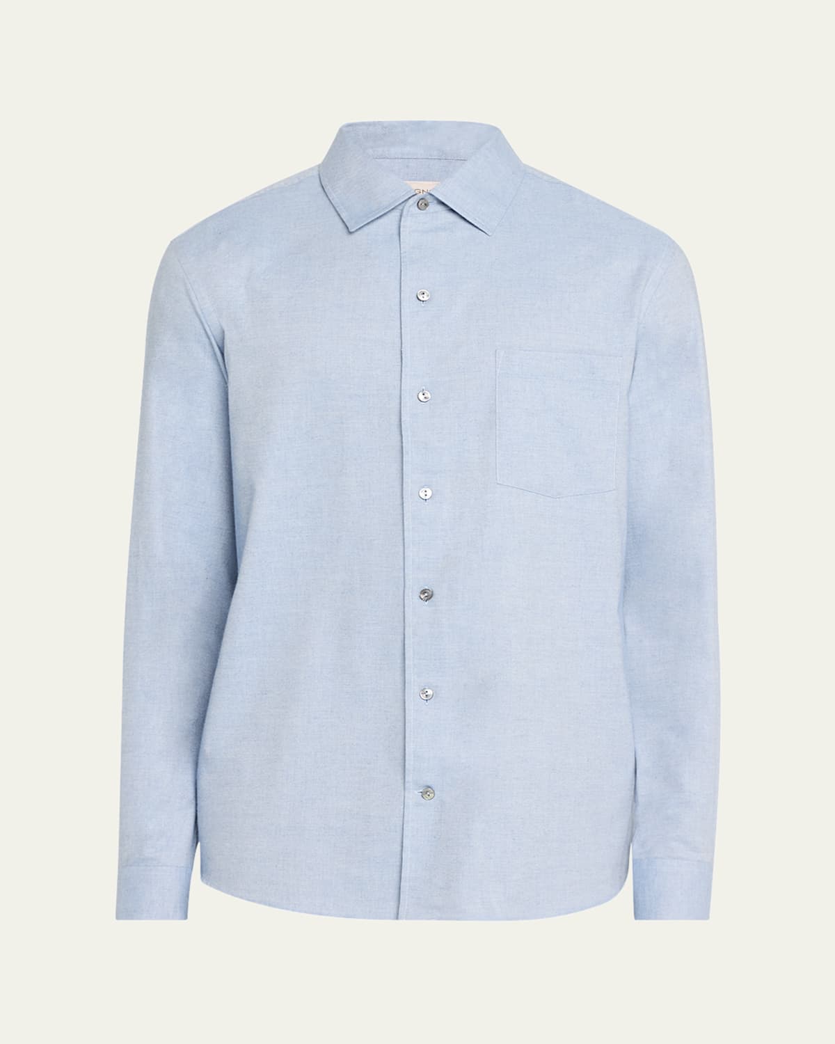 Men's Cotton and Cashmere Twill Pocket Sport Shirt