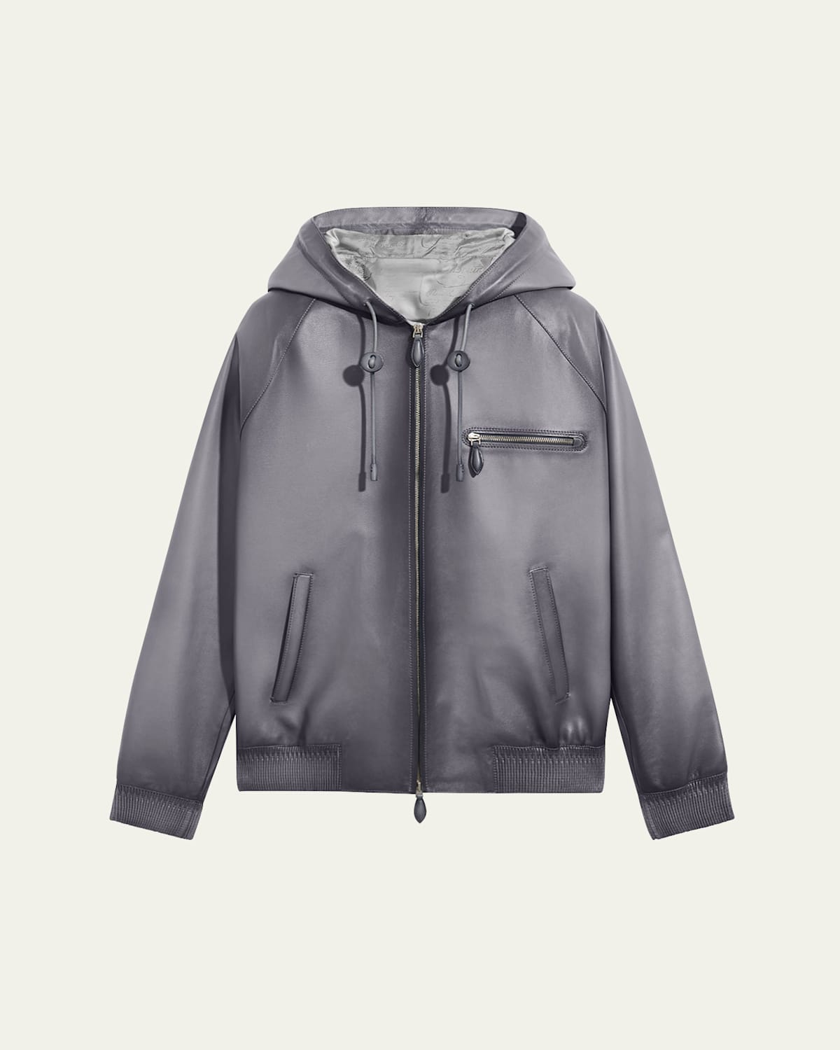Men's Patina Leather Full-Zip Hoodie