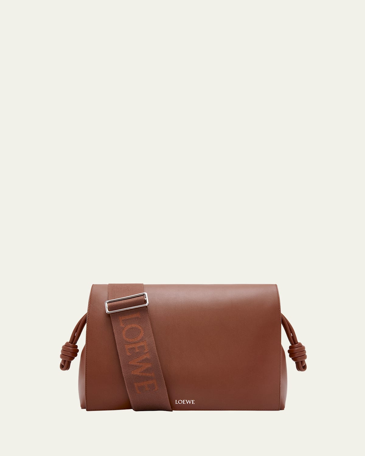 Loewe Men's Flamenco Leather Messenger Bag In Brownie