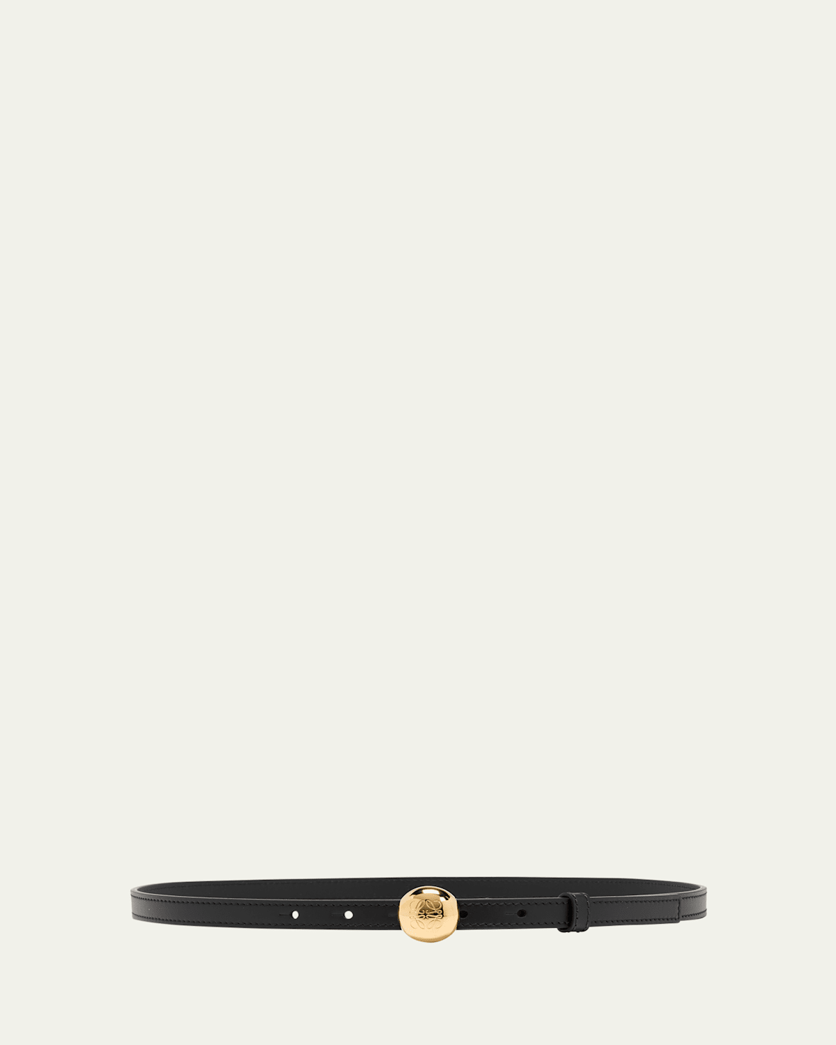 Smooth Leather Skinny Belt