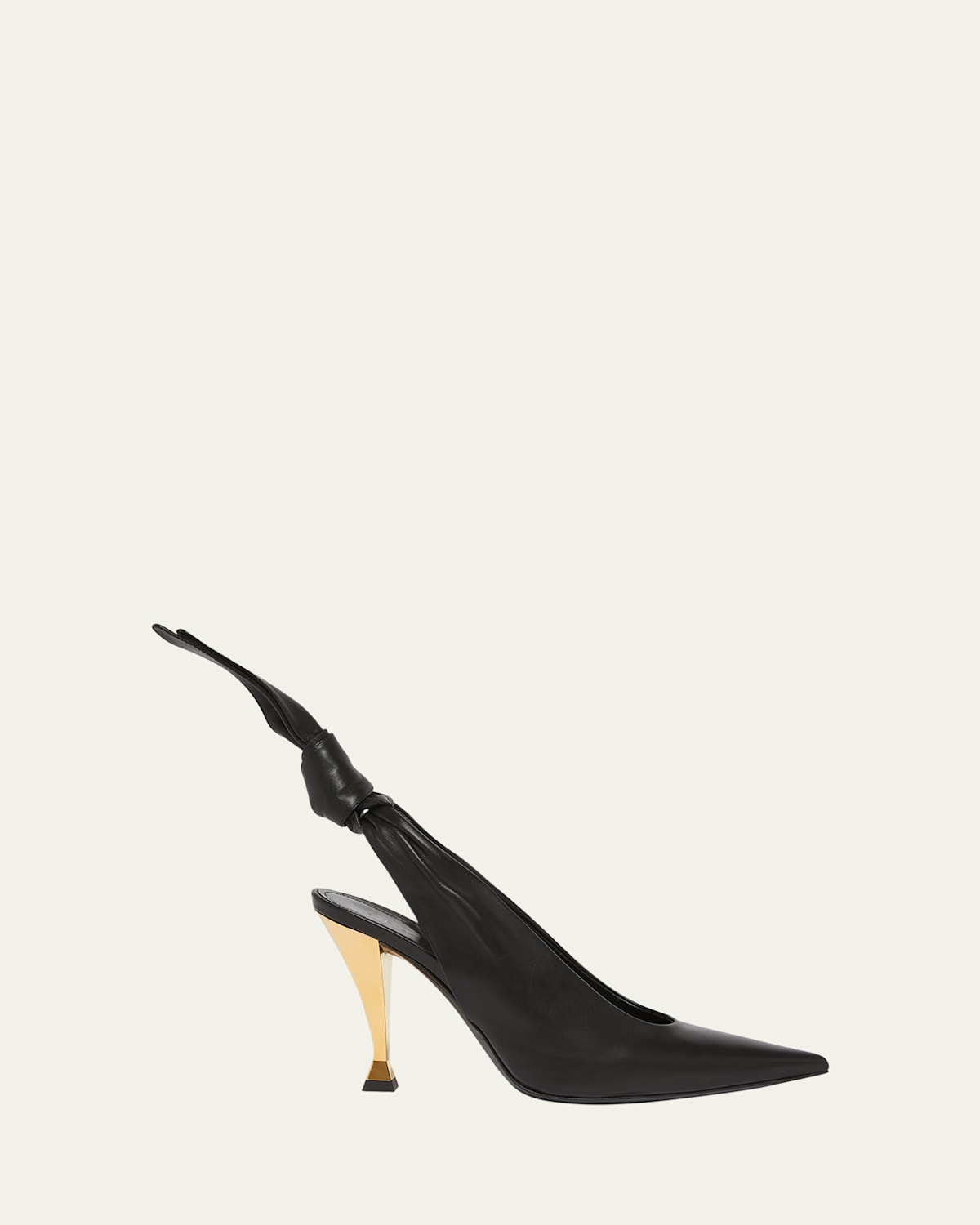 Givenchy Beauw Black Sling Pumps In Black Golden