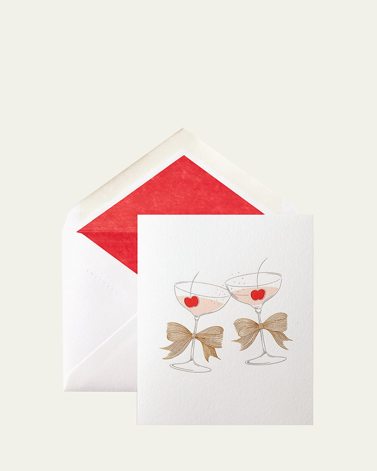 Smythson Martini Glass Folded Cards, Box Of 6