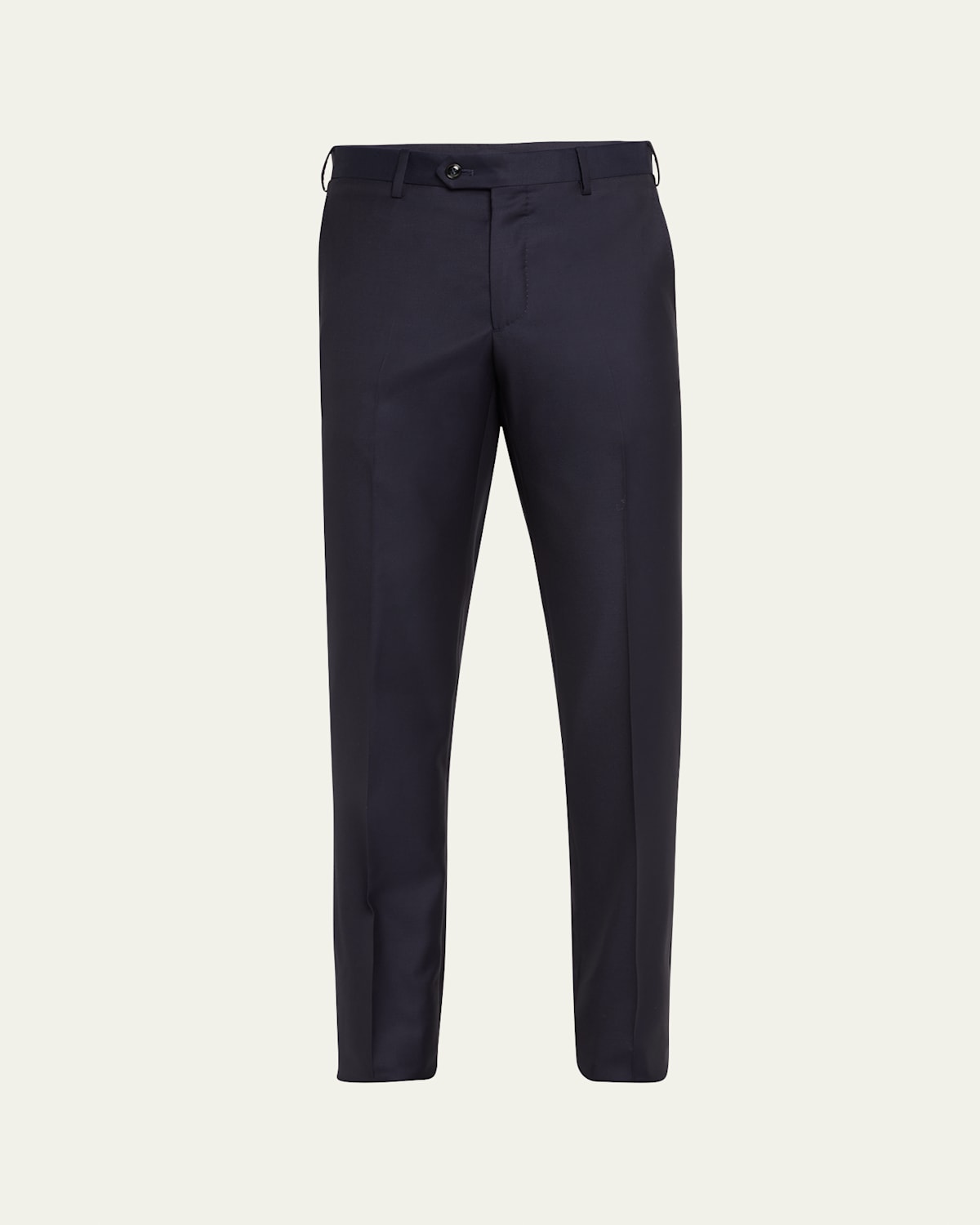 Giorgio Armani Men's Solid Wool Flat-front Trousers In Black