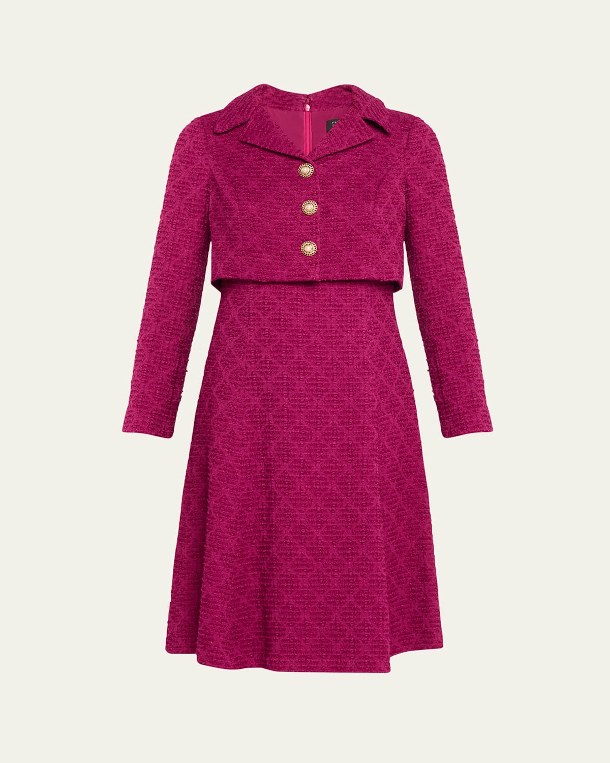 Mock Two-Piece Boucle Dress