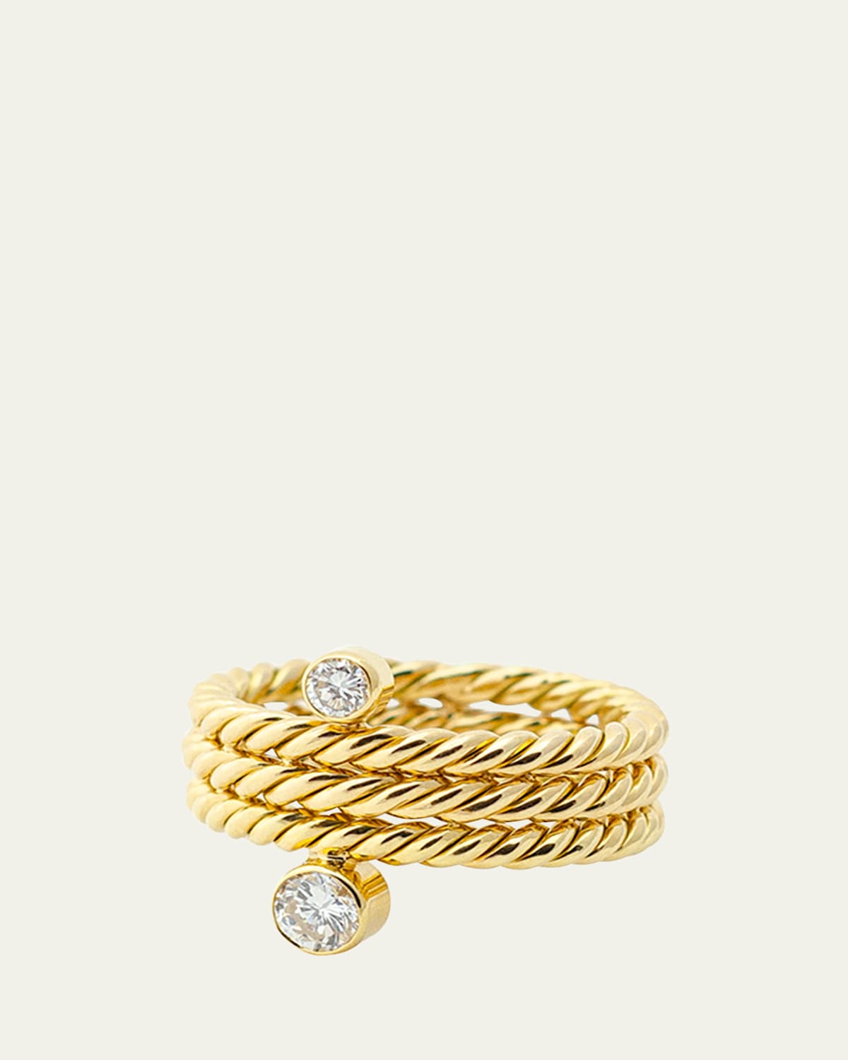 Hand Twisted 3 Row Diamond Ring, Size 6.5