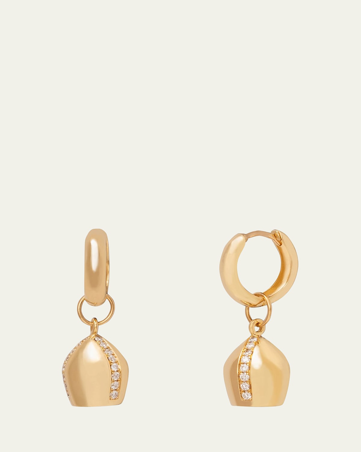 Diamond Lune Hoop Earrings