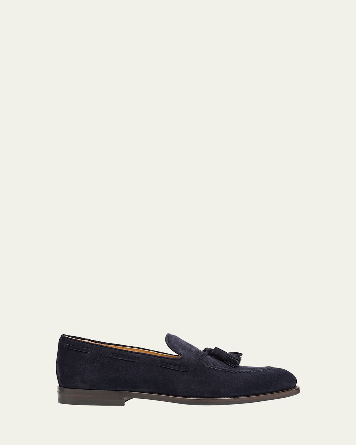 Brunello Cucinelli Men's Suede Tassel Loafers In Deep Blue
