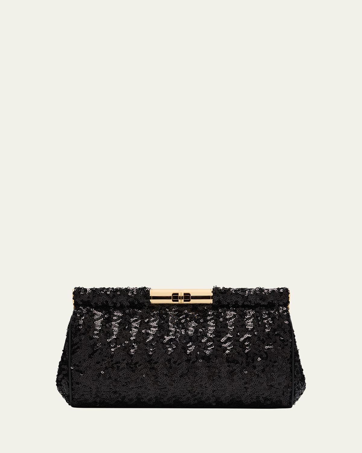 Dolce & Gabbana Marlene Medium Sequined Clutch Bag In Nero
