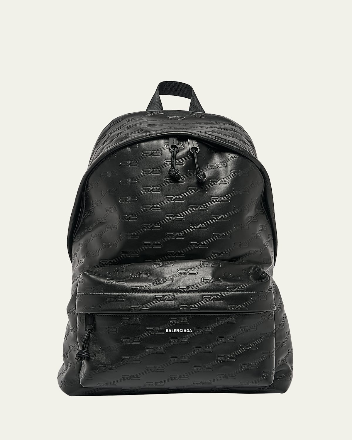 Balenciaga Men s Signature BB Embossed Leather Backpack Smart Closet