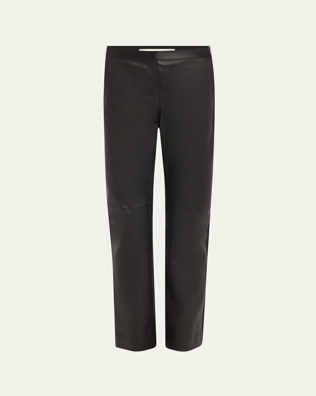 Lafayette 148 Leather And Acclaimed Stretch Cigarette Pants In Black