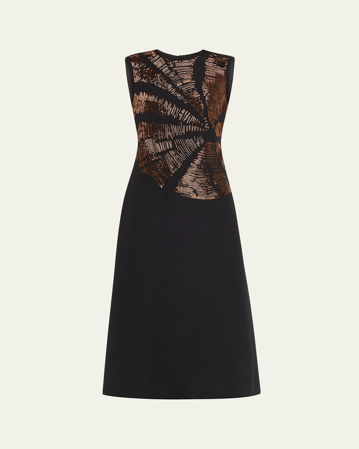 Lafayette 148 Ny Hand-beaded Wool-silk Crepe Dress In Black