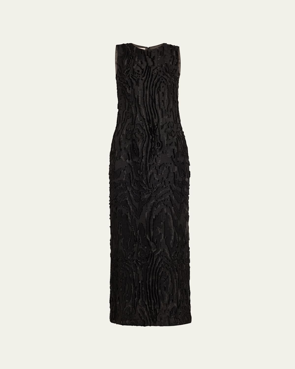 Fringed Jacquard Column Gown