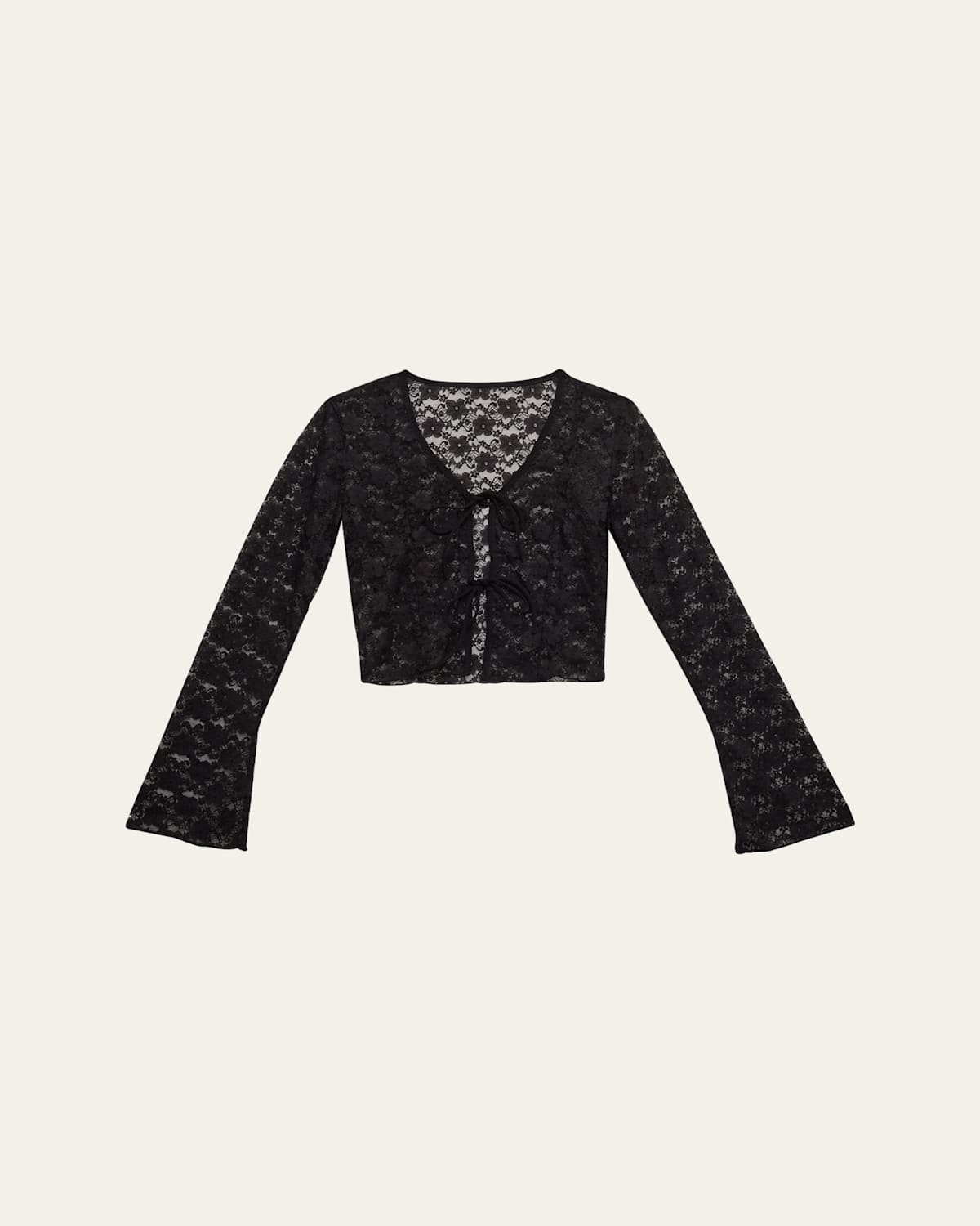 Girl's Lacey Open Front Cardigan, Size S-XL