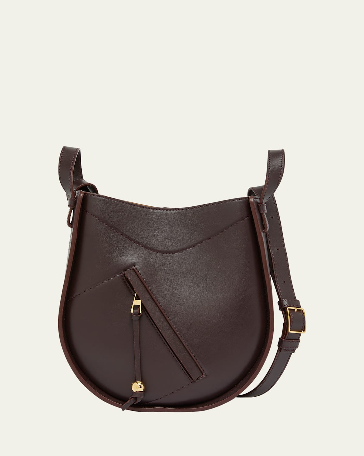 Loewe Hammock Slice Leather Crossbody Bag In Dark Burgundy