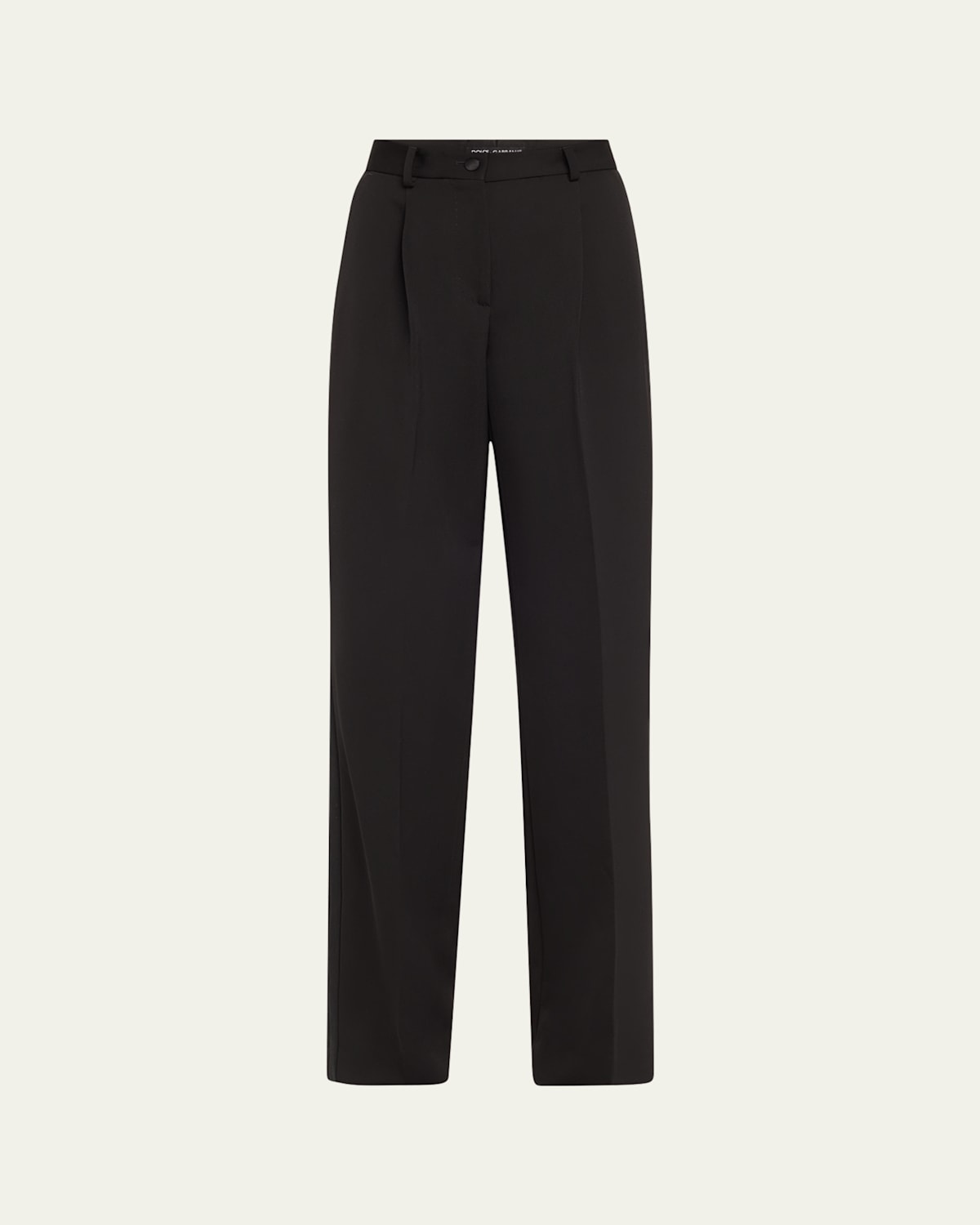 Shop Dolce & Gabbana Tuxedo Stripe Wide Leg Wool Trousers In Black