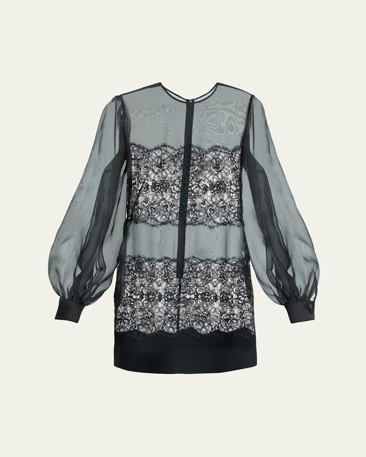 Dolce & Gabbana Organza Lace Mini Dress In Black