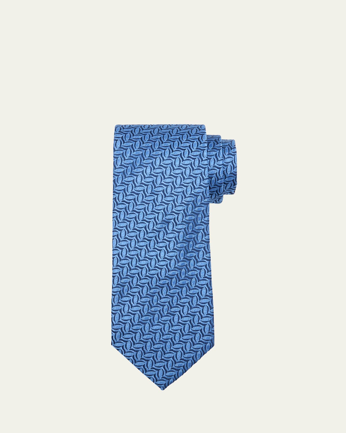 Men's Diagonal Oval Silk Tie