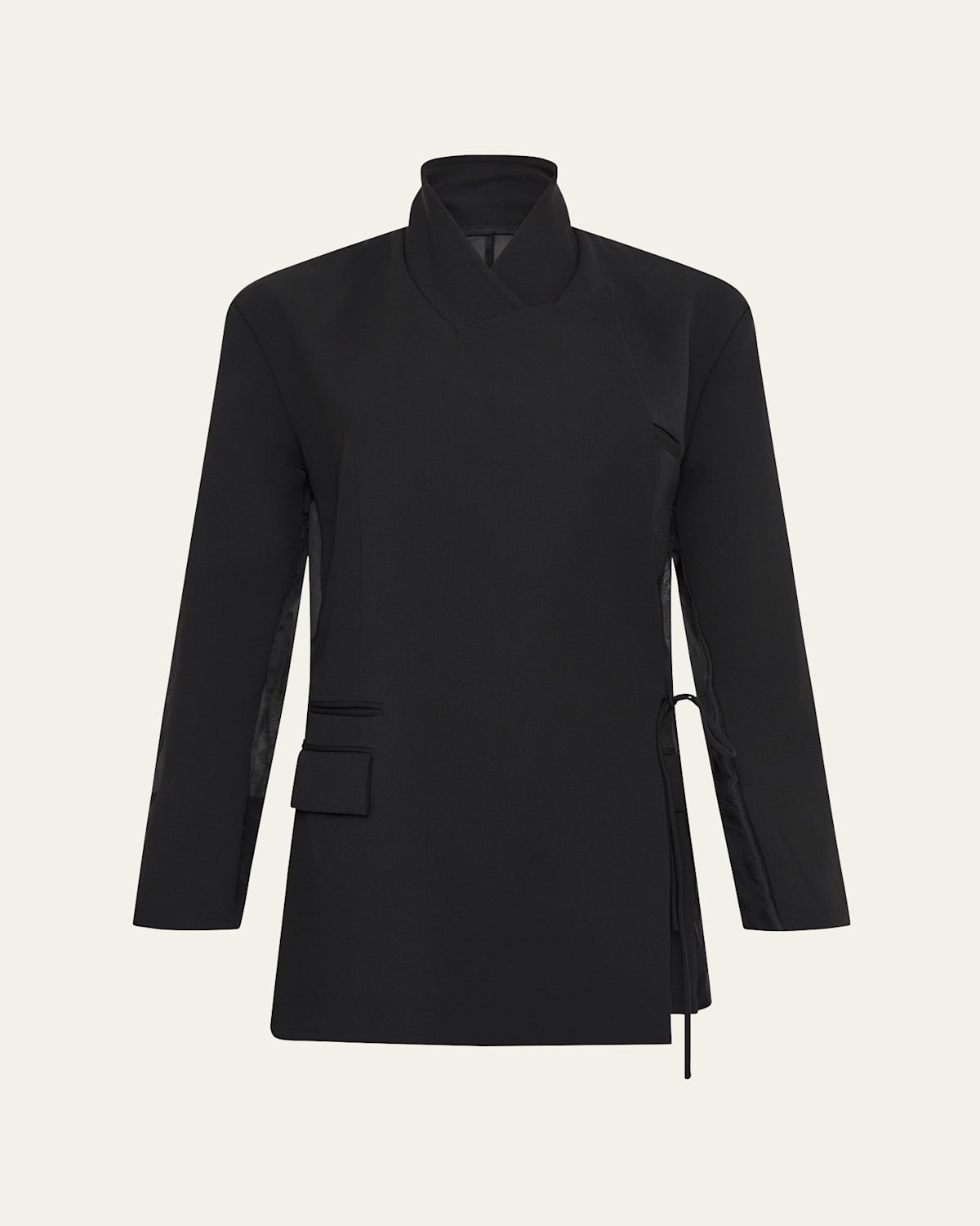 Aire Sheer-Back Tie Blazer